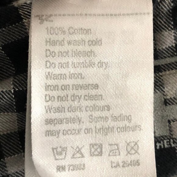 Helly Hansen Casual Cozy Snap Down Cotton Plaid Shirt Black Grey White Sz S - Picture 9 of 12